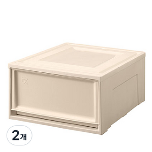 아이리스 국내생산 시스템 수납박스 슬라이딩 서랍장 BC-500, 베이지, 2개