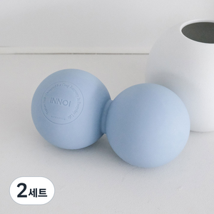 이노이 소프트 지압 실리콘 스트레칭 마사지 듀얼 볼 + 파우치 세트, 더스트 블루, 2세트