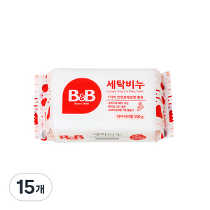 비앤비 유아의류용 세탁비누 아카시아향, 200g, 15개