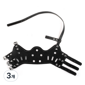 펫코디 강아지 물림방지 3버클 가죽 입마개 S, A Type, 3개
