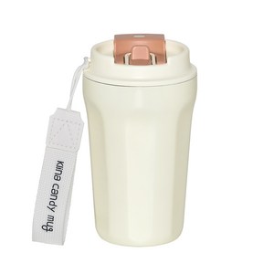 클리나 캔디머그 스텐 보온보냉 빨대 텀블러, 크림라떼, 380ml, 1개