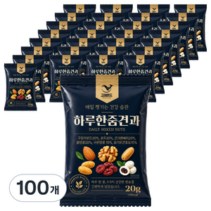 고래몬드 하루한줌견과 밸런스 6종 믹스넛, 20g, 100개