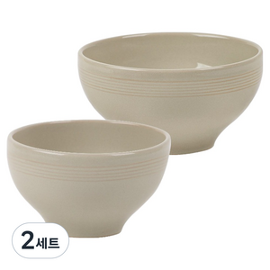 윤도자기 다인 공기 + 대접 세트, 설백, 2세트