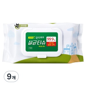 균이제로 의약외품 살균 소독티슈 캡형, 55g, 75매입, 9개