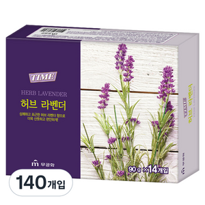 무궁화 타임 비누 허브 라벤더, 90g, 140개입
