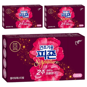 피죤 건조기용 시트 섬유유연제 시그니처 플라워페스티벌 본품, 120개입, 3개