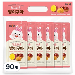 엘빈즈 부드러운 밤이구마 말랭이, 고구마, 90개, 20g