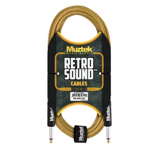 뮤즈텍 레트로 사운드 일자형 기타 케이블, 5m, Yellow + Brown(RS-500 TW), 1개