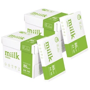 miilk 그린 복사용지 80g, A4, 5000개