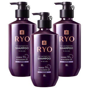려 자양윤모 9EX 탈모증상전문케어 지성두피용 샴푸, 400ml, 3개
