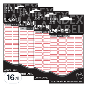 쁘띠팬시 인덱스 견출지 20-101R, 20개입, 16개