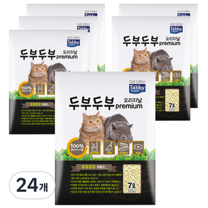 테비토퍼 응고형 두부두부 프리미엄 고양이 모래, 7L, 24개, 오리지날