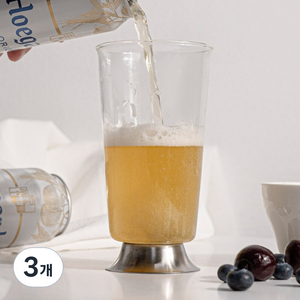 코지테이블 스텐 내열 유리 비어글라스 500ml, 3개