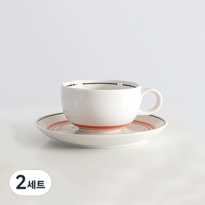 코지테이블 카네수즈 홍차잔 세트, 오렌지, 2세트