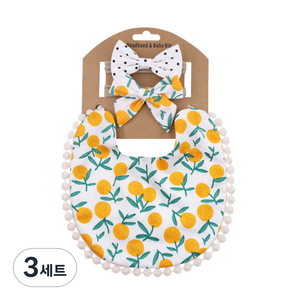 하라로이 양면 턱받이 헤어밴드 세트, 민들레퐁퐁도트, 3세트