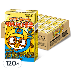 서울에프엔비 뽀로로가 좋아하는 바나나우유, 바나나맛, 140ml, 120개