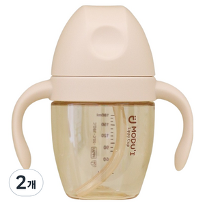 모두아이 프리미엄 빨대컵, 180ml, 2개, 아이보리
