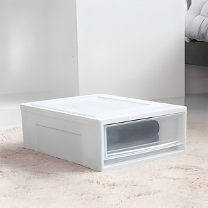아이리스 시스템 수납박스 슬라이딩 서랍장 BC-500S, 클리어/화이트, 4개