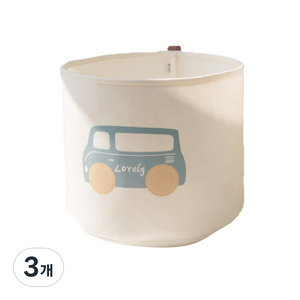 TCR 펠트 장난감 바스켓 정리함, 파란차, 3개