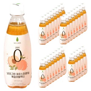 넛츠그린 제로스파클링 복숭아블랙티, 340ml, 30개