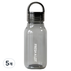 프레쉬어랏 트라이탄 핸들캡 에어 보틀, 블랙, 430ml, 5개