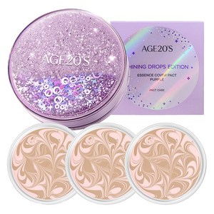 에이지투웨니스 샤이닝 드롭 에디션 뉴오리지널 에센스 커버 팩트 케이스 + 리필 12.5g x 3p, 21호 핑크라떼, 1개 골드박스 특가