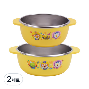 릴팡 뽀로로 논슬립 스텐 공기대접세트, 혼합 색상, 2세트