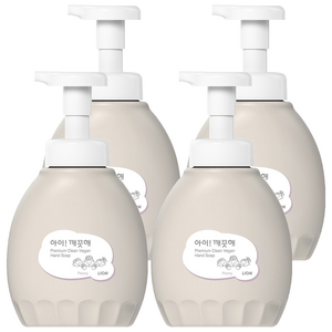 아이깨끗해 프리미엄 클린 비건 폼 핸드솝 피오니향, 450ml, 4개