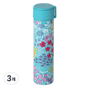프렌치불 스텐316 실리콘 스트랩 미니 텀블러, 플라워번치, 210ml, 3개