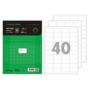 폼텍 바코드용 라벨 LQ-3102, 40칸, 60개