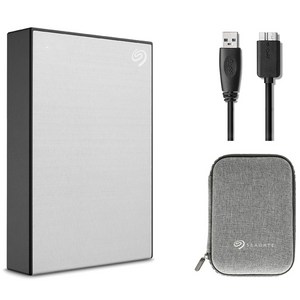 씨게이트 One Touch HDD 외장하드 STKZ4000401 데이터복구+암호화 기능+파우치+USB케이블, 4TB, 실버 골드박스 특가