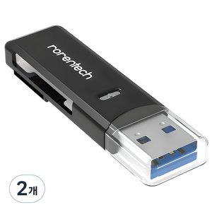 로랜텍 USB 3.0 블랙박스 SD카드 멀티 카드 리더기, RT-U197, 블랙, 2개