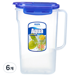 코멕스 아쿠아 프리미엄 물병 PP2000, 혼합 색상, 2L, 6개
