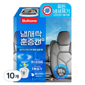 불스원 에어컨히터 차량실내 겸용 냄새싹 훈증캔 플러스 쿨 아쿠아향 본품, 5g, 10개