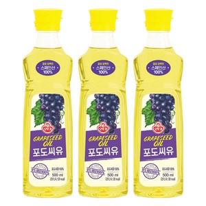 오뚜기 포도씨유, 500ml, 3개