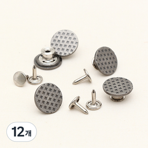 해피베어스 럭셔리 흔들이 단추 17mm, 무광흑니켈, 12개