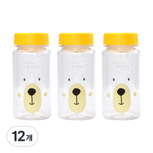 키친유 베어 에코젠 물병, 혼합색상, 350ml, 12개