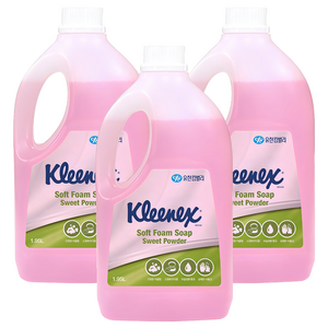 크리넥스 소프트 폼 솝 스윗파우더향, 1.95L, 3개