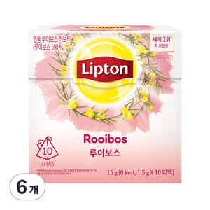 립톤 루이보스 허브차 티백, 1.5g, 10개입, 6개