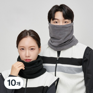 데슈어 프리미엄 방한 보온 넥워머, 블랙 + 차콜, 10개