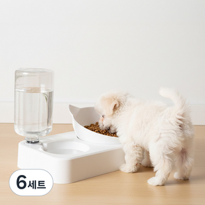 펫코노미 반려동물 원형 반자동 급수기 + 급식기 세트, 6세트