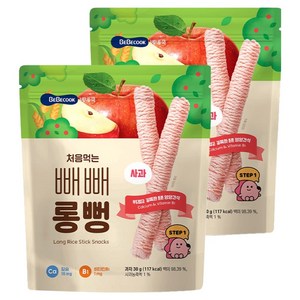베베쿡 처음먹는 빼빼롱뻥 과자, 사과, 30g, 2개
