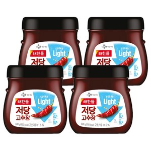 해찬들 저당 고추장, 500g, 4개