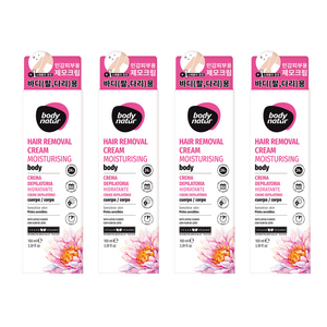 바디네이처 모이스처라이징 바디 센시티브 스킨 위드 로터스 플라워 제모크림 팔/다리용, 100ml, 4개