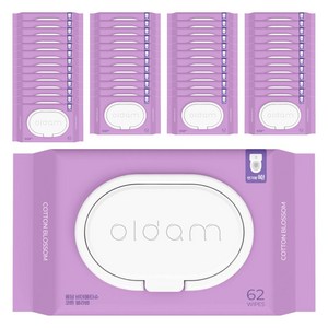 올담 코튼 블라썸 비데 물티슈 캡형, 62개입, 60개