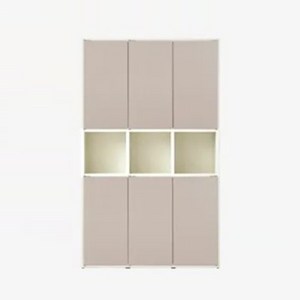 한샘 샘 120cm 모던형 시공 책장 방문설치, 크림화이트 + 패턴베이지, 5단