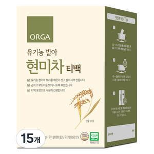 올가홀푸드 유기농 발아 현미차 티백, 10g, 15개입, 15개