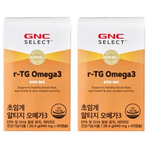 GNC 알티지 오메가3 26.4g, 60정, 2개