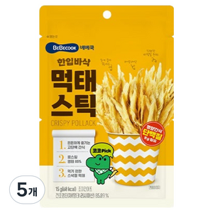 베베쿡 한입 바삭 먹태스틱, 먹태맛, 15g, 5개
