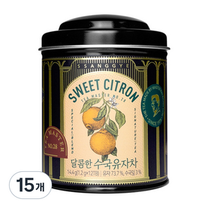쌍계명차 티 마스터 캔 달콤한 수국유자차, 1.2g, 12개입, 15개, 1.2g